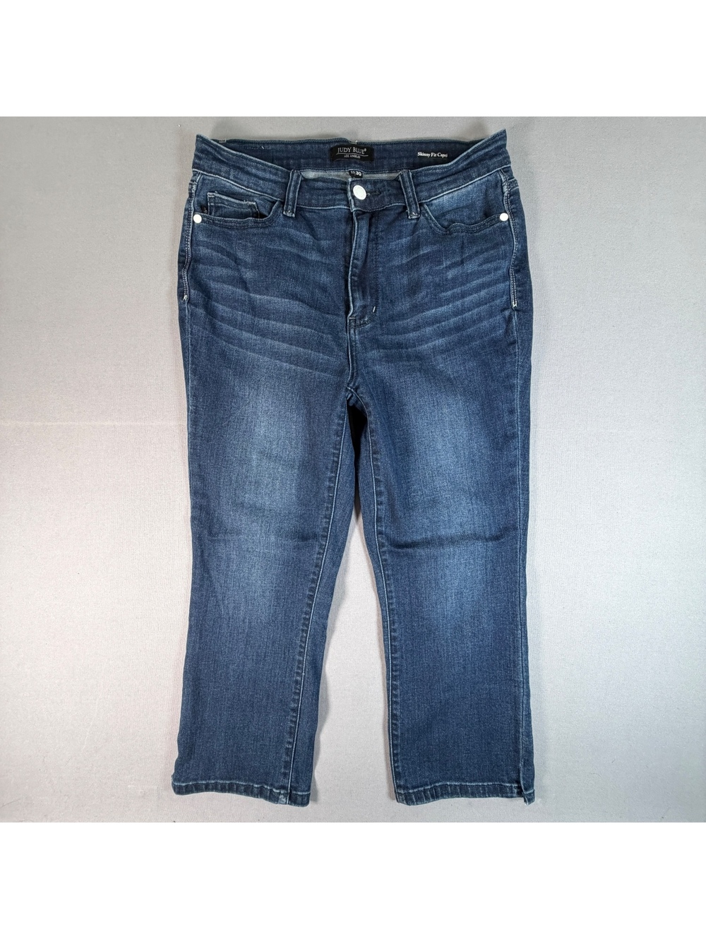 Judy Blue Skinny Fit Capri Jeans Womens 11/30 Blue Wash Stretch Denim Cropped